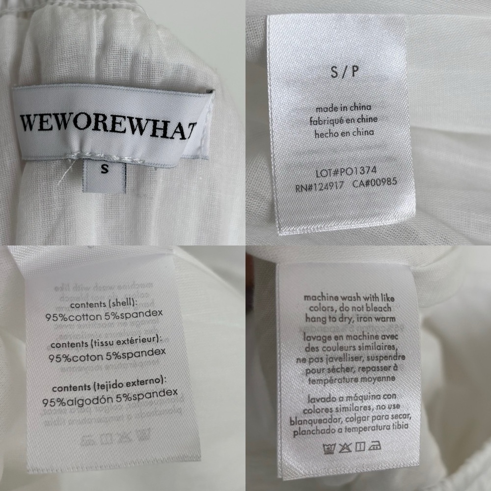 WEWOREWHAT Drop Waist Maxi Skirt White Cotton Poplin Smocked Back Size Small NWT - Picture 12 of 14